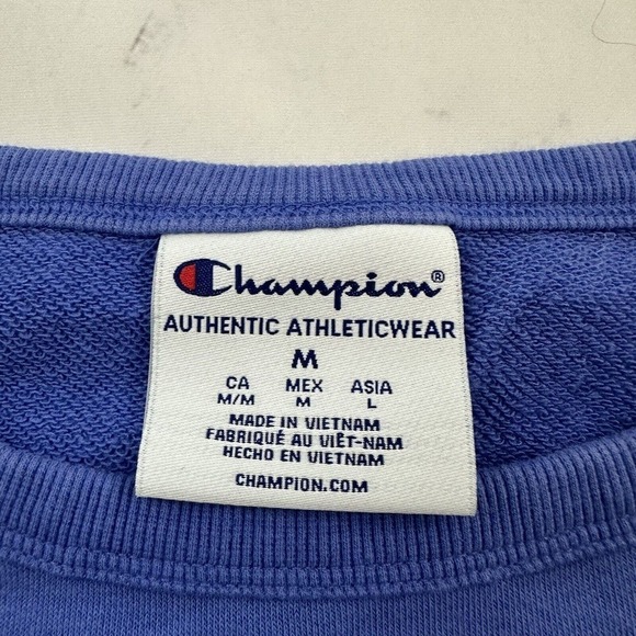 Champion Womens Cropped Pullover Sweatshirt Size M Periwinkle Purple Lounge - Picture 6 of 12